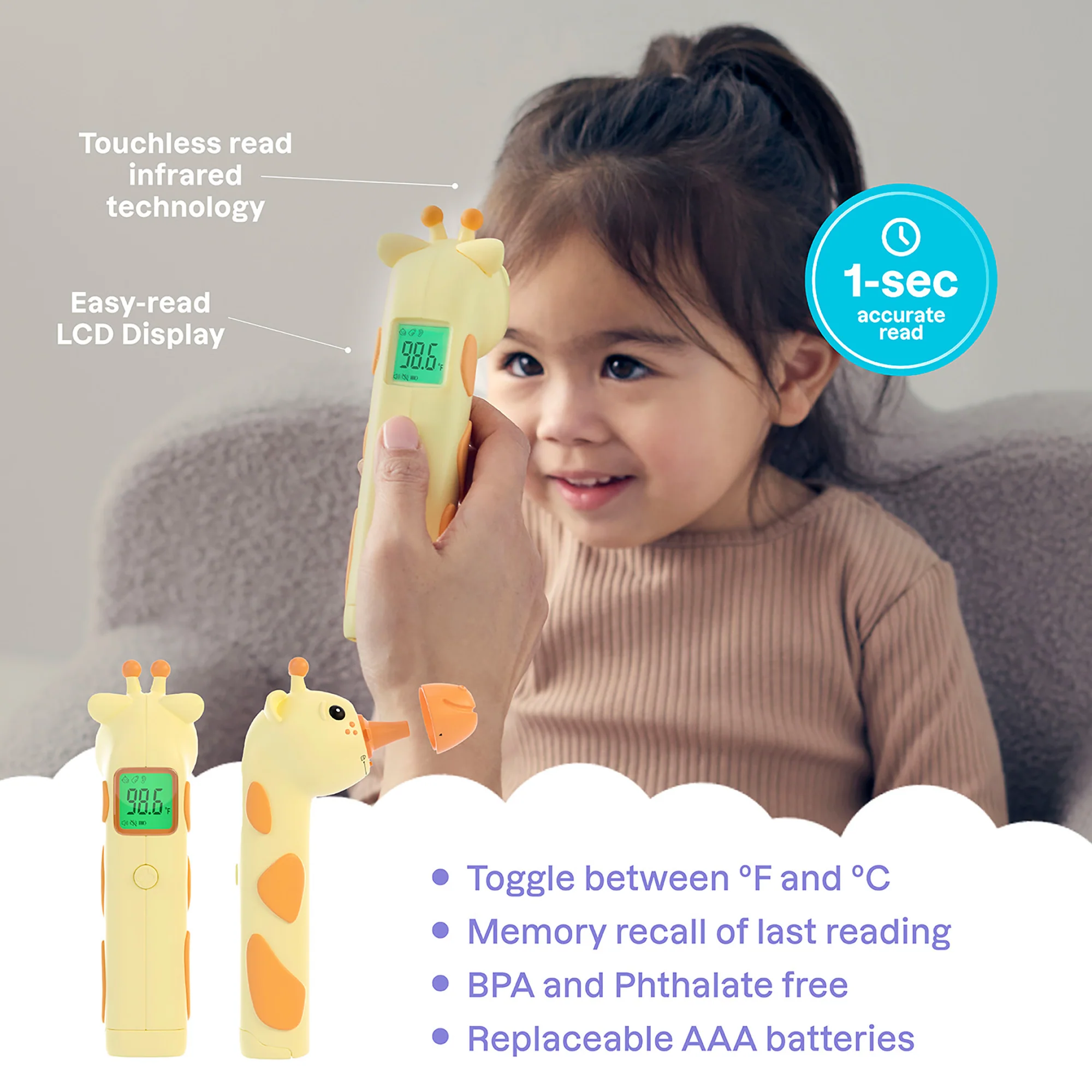 Playhouse MD 3-in-1 Infrared Thermometer for Kids & Adults