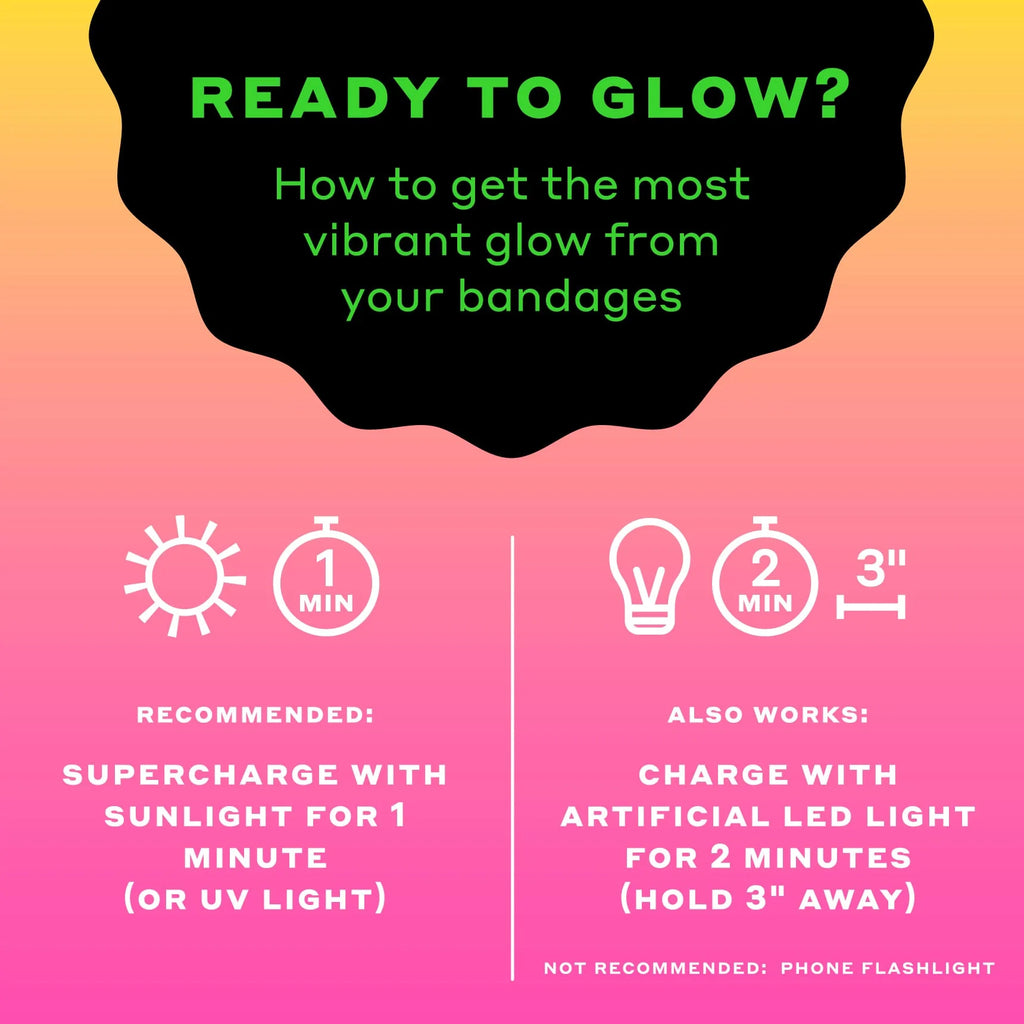 Welly Flex Fabric Bandages - Glow-in-the-Dark