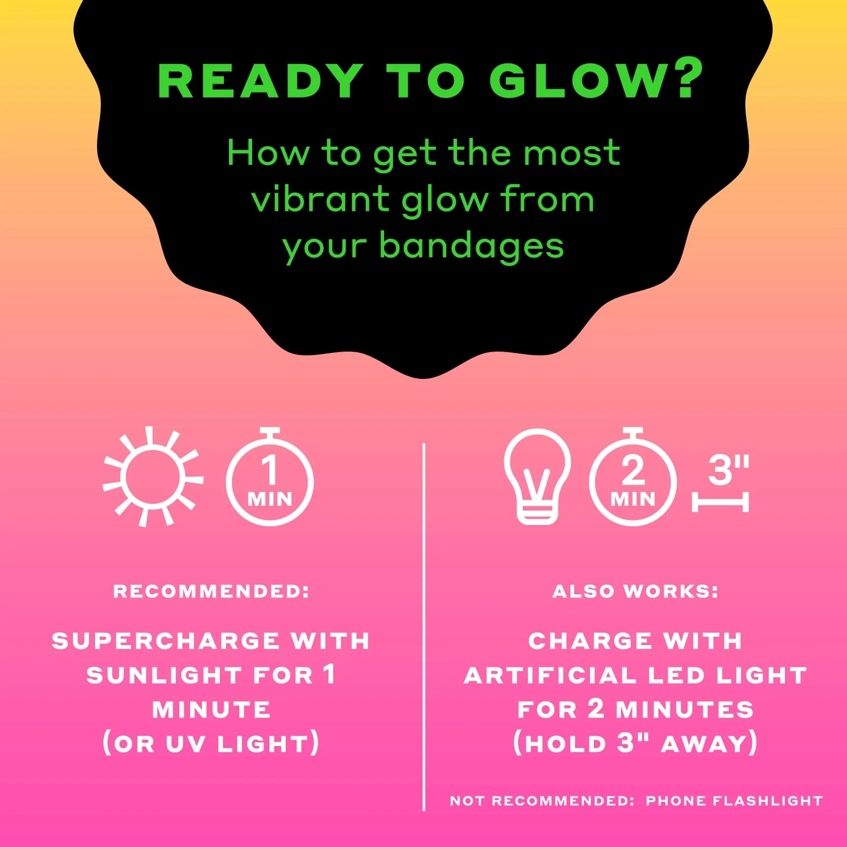 Welly Flex Fabric Bandages - Glow-in-the-Dark