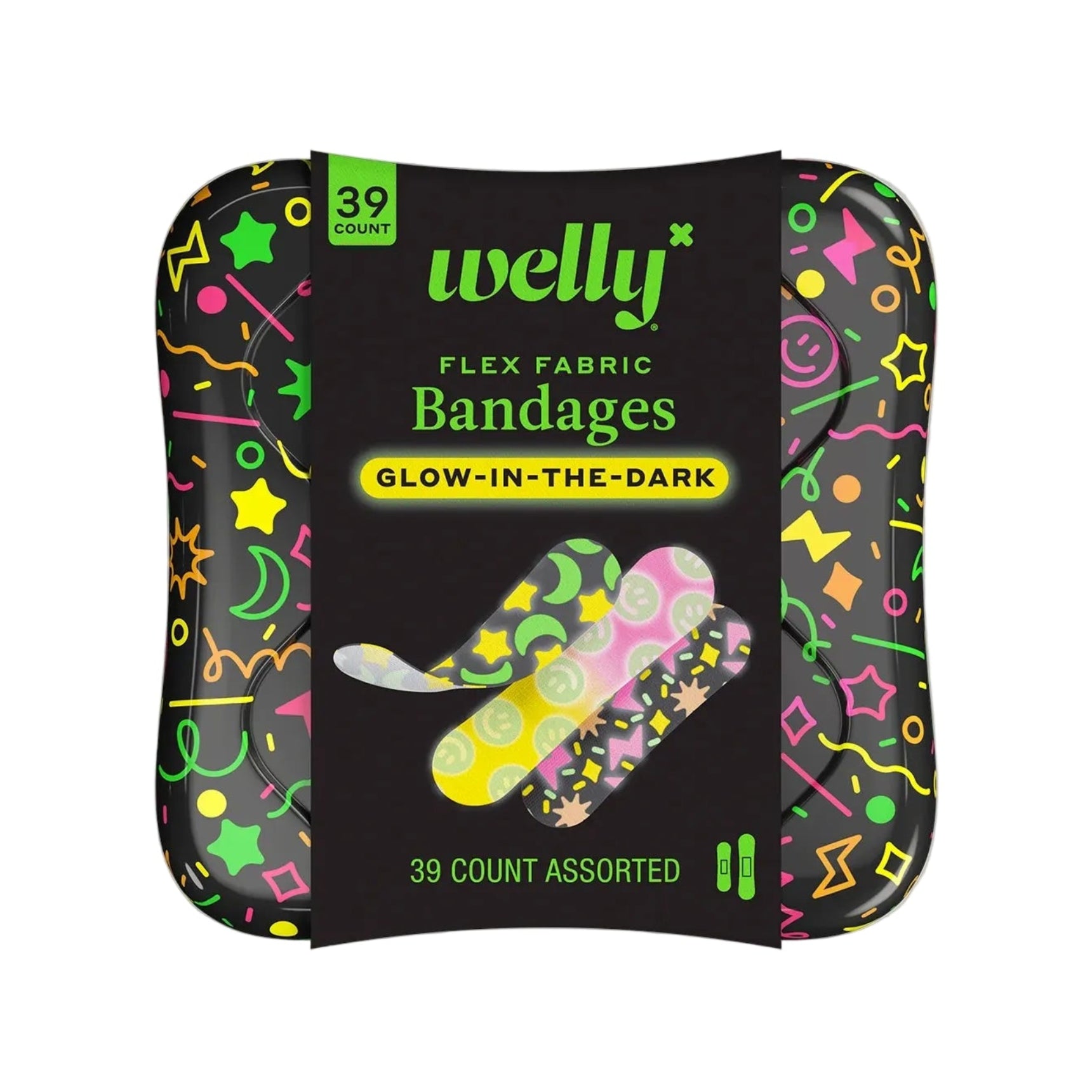 Welly Flex Fabric Bandages - Glow-in-the-Dark